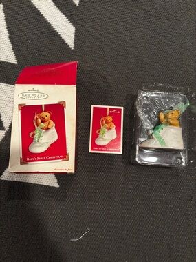 The 2003 Hallmark Keepsake - Baby's First Christmas Teddy In Porcelain Shoe
